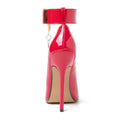 Fashion Women's Shoes 15CM Thin Heels Round Toe Unisex Party Tube Dance Locked Padlocks Punk Red Pumps Free Shipping Stilettos