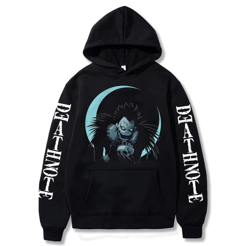 Anime Death Note Manga Ryuk Graphic Print Hooded Pullover Sweatshirts Men Women Harajuku Hip Hop Streetwear Long Sleeve Hoodie