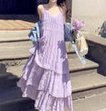 Summer Befree Long Vintage Casual Ruffles Elegant Maxi Strap Camis Silky Beach Lace Elegant Party Dress Vestidos Sexy Women