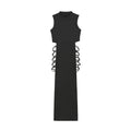 Women's Sexy Dress Criss Cross Cut Out Dress, Sexy Bodycon Mock Neck Sleeveless Dress, Women's Clothing