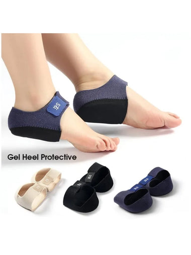 1 Pair Back Heel Protective Sleeve Heel Pad Adjustable Gel Heel Arch Support Foot Flat Feet Pain Relief