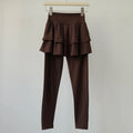 High-Waisted Quick-Drying A-Line Cake Skirt Tennis Sports Leggings Anti-Exposure Fitness Yoga Pants for Women