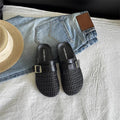 Mesh Platform High Heels Weave Women Slippers Hollow Sandals Mules Casual Shoes Woman 2025 Summer Fad Beach Loafers Slides Dress