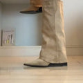 Women's Flat Pointed Toe Fashion Boots 2026 New Casual Designer Party Motorcycle Gothic Boots Walking Knee High Boots Women