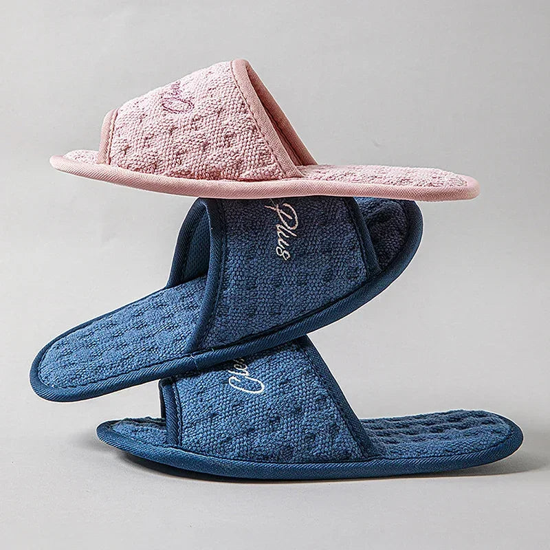 Cotton Casual Home Slippers for Women 2026 Designer Open Toe Slides House Soft Light Summer Elegant Shoes Ladies Flats One Size