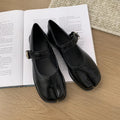 Spring Autumn Women Flat Shoes Fashion Split Toe Flat Heel Loafers Shoes Shallow Soft Leather Casual Outdoor Mary Jane Shoes