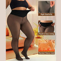 2026 New One Seam Fleece Lined Tights Sexy Black Shaping Thermal Leggings Translucent Pantyhose Sheer Fleece Leggings Plus Size