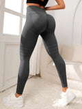 One piece high waisted fitness pants, high elasticity hip lifting exercise tight yoga tight