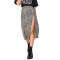 2026 Women Leopard Print High Waist Side Slit Pencil Skirt A Line Midi Bodycon Wrap Hem Dress
