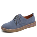 Cow Suede Leather Women Handmade Shoes Flats Oxford Ladies Sneakers Loafers Casual Shoes Moccasin Plus Size Autumn Boat Shoes