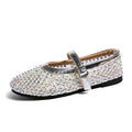 Women's 2026 New Mesh Full of Diamond Decoration Breathable Ballet Flats Spring Summer Non-slip Comfortable Casual Low-top Shoes