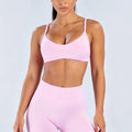 HISTELLO Impact Sports Bra Women Open Back Fitness Top Removable Pads Gym Moisture Wicking Workout Wear Running Pilates Yoga Bra