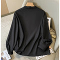 Botvotee Elegant Blouse Women V Neck Long Sleeve Beige Black Work Shirts Casual 2025 New Office Lady Fall Winter Tops
