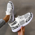 Breathable Mesh Leopard Patchwork Sneakers Women Summer 2026 Soft Sole Non Slip Sports Shoes Lightweight Casual Shoes for Women