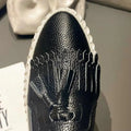 Loafers Genuine Leather Tassel White Shoes Women Round Toe Low-top Single Shoes Platform Casual Sewing Slip-On Lazy Loafers