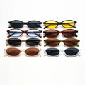 Fashion Small Frame Elliptical Sunglasses Women Colorful Lens Cat Eye Glasses Simple Design Sun Glasses UV400