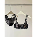 Women French Half Cup Bra Set Thin Cup Minimizer Soft Underwire Anti Sagging Side Boob Control Sexy Intimates Lingerie 32-38