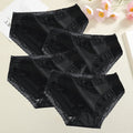 4Pcs Women Ice Silk Lace Seamless Low Rise Panties Solid Color Quick Drying Underpants Cute Bowknot Briefs Female Sexy Lingerie