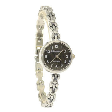 Silvery Stainless Steel Women Office Ladies Luxury Quartz Wristwatch Girls Waterproof Dress Bracelet Electronic Watches