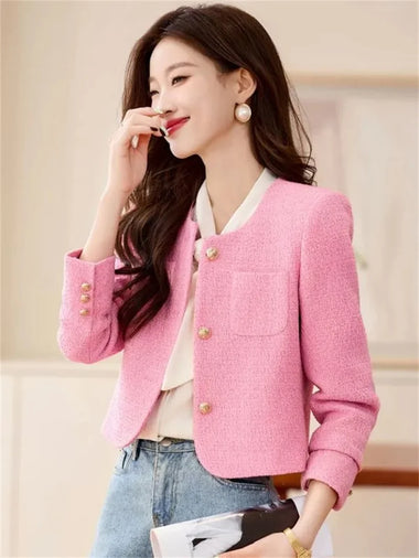Pink Jacket Spring And Autumn 2026 New French High-End Short Outcoat for Women Blazer Yellow Suit Jackets Fashion Top Trench Coa