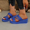 Women Wedges Sandals 2026 New Summer Women Slip on High-heeled Fashion Woman Shoes Comfortable Flower Outdoor Platform Sandals