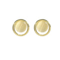 Korean Trend Geometric Round Opal Stud Earrings for Women Personality Statement Ear Jewelry Gift