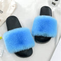 Women Slippers Faux Rex Rabbit Fur Slippers Slides For Women Luxury Designer Sandals On Summer Furry Slippers Flip Flops Shoes Plus Size Shoes