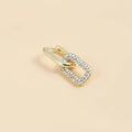 Double Loop Design Drop Earrings Gold Color Geometric Round Zircon Hoop Earrings for Women Girls Punk Hip Hop Fashion Jewelry