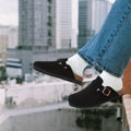 Women's Sandals Shoes Crestar Women's Suede Clogs Leather Mules Cork Footbed Sandals Potato Shoes with Arch Support Fashion Leather Mules Shoes