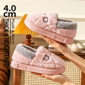 Winter Warm House Slippers for Men Women Cute Bear Plush Lining Indoor Shoes Thick Soft Sole Fuzzy Comfortable Home Footwear