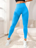 Women Seamless Yoga Leggings,High Waist Textured Striped Workout Pants,Elastic Tummy Control Butt Lifting Sport Tights,Fitness R