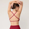 Ladies Cross Back Sports Bra U-Neck Creora Fabric High Stretch Yoga Bra for Pilates Running Training