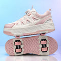 Girls Roller Skates Four-wheel Detachable Roller Shoes Children Outdoor Sports Wear-resistant Entertainment Wheel Shoes for Kids
