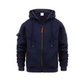 Hoodie Sweatshirt Men's Full Zip Hoodie Fleece Sweatshirt Jacket Multi Pocket Loose Casual Outdoor Long Sleeve Hooded Coat Warm Tracksuit Top