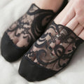 Women Slippers Non-slip New Women Socks Slippers Non-slip Breathable Cute Lace Invisible Socks Sexy Non-slip Cool Thin Socks Fashion Black Boat Socks