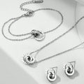 Women's Classic Stainless Steel Roman Numerals Necklace Bracelet Earrings Set - Versatile Simple Daily Jewelry