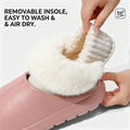 Waterproof Winter Warm House Slippers for Men Women Plush Fuzzy Lining Indoor Shoes Wear Resistant Sole Cozy Home Footwear