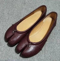 Genuine leather Split Toe Women Ballet Flats Tabi Shoes Casual Slip-on Loafers Ladies Pleated Espadrilles Zapatillas Mujer