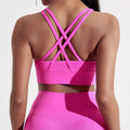 Women sport Bra Gym Solid Color Women Cross back Fitness sport Bra High strength Tight Top Comprehensive Training Gym Yoga Underwear With Chest Pad
