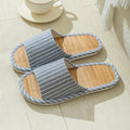House Slippers Bamboo Women Striped Autumn Home Couples Indoor Non Slip Funny Sandals Shoes Male Soft Flat Summer For Tatami