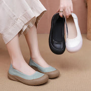 Spring Fashion Women's Loafers Genuine Leather Soft Moccasin Retro Summer Ballet Flats Ladies Shoes