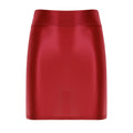 Women Glossy Bodycon Skirts Rave Party Club Wear Stretchy Slim Fit Pencil Skirt Short Dress Solid Color High Waist Daily Clothes