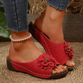 Large Size Women's Roman Style Hollow Out Lightweight Slip-On Shoes Sewing Line Cross-Border Platform Slippers