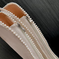 Women's Boots Knee Boot Women's Boots Cowhide Pearl Edge Retro Knee High Boot Autumn Winter 5.5cm Low Heel Commuting Shopping Fashion Warm Long Boots