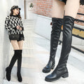 Women's Boots Boots Over-the-knee 2023 Long Leather Boots Women's Over-the-knee Skinny Boots Autumn and Winter New Long-tube High-heeled Stretch Boots