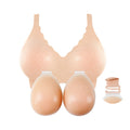 Women's Silicone Breast Pad ONEFEN Silicone Thicken Breast Pad Form With Bra Women's Fake Boob Enhancement Magnify Underwear 2-in-1 Small Chest Becomes Big
