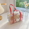 Large Capacity PVC Transparent Jelly Tote Bag, Waterproof Beach Swimming Storage Handbag for Summer Outdoo