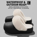 Waterproof Winter Warm Slippers Women Thick Platform EVA Clogs Fluffy Plush Silent Non-Slip Wear-Resistant Indoor Outdoor Shoes