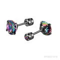 925 Sterling Silver Gold White/Black/Color Zircon Stud Earrings For Women Fashion Jewelry Party Wedding Accessories