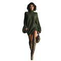 Elegant Long Sleeve Solid Knitwear Sweaters Dresses Women High-Neck Casual Commute Clothes Autumn Winter Female Pullover Dress